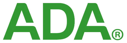 The logo of the American Dental Association (ADA) in green text with a registered trademark symbol - Carmel Valley Dental The logo of the American Dental Association (ADA) in green text with a registered trademark symbol - Carmel Valley Dental
