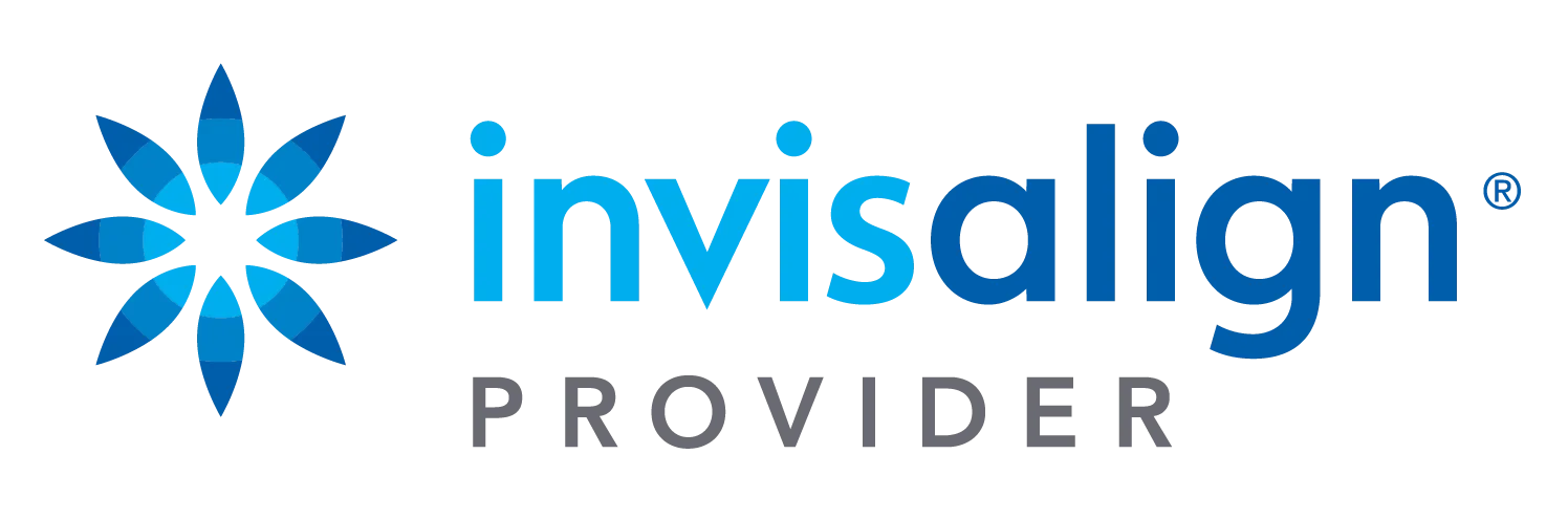 The logo for Invisalign Provider featuring a blue star-like emblem and the word "Invisalign" in gradient blue text - Carmel Valley Dental The logo for Invisalign Provider featuring a blue star-like emblem and the word "Invisalign" in gradient blue text - Carmel Valley Dental